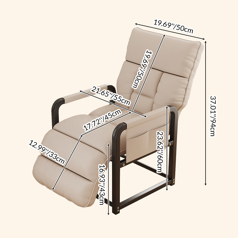 Rounded Design Accent Chair with Armrest and Backrest in Tech Fabric for Home Office