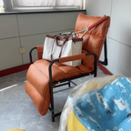 Rounded Design Accent Chair with Armrest and Backrest in Tech Fabric for Home Office