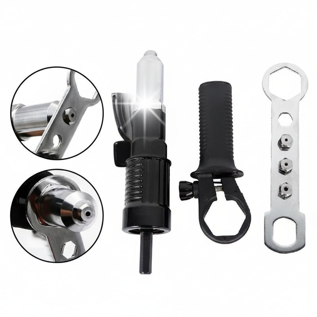 Interchangeable Nozzle Kit for Rivet Gun Drill Adapter