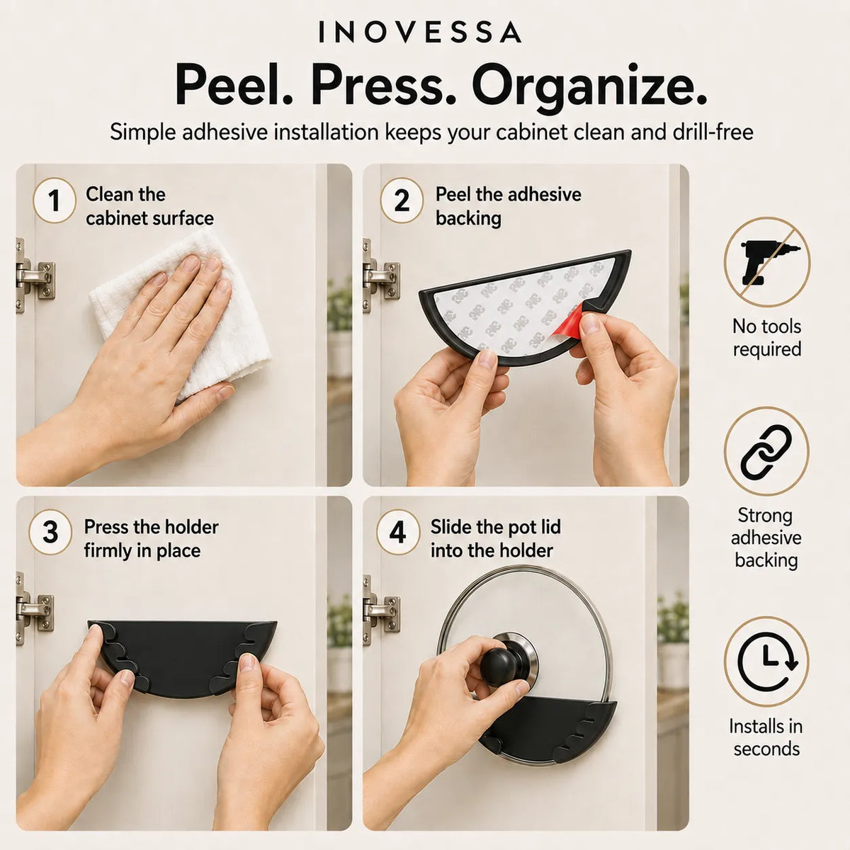 Space-Saving Pot Lid Organizers for Cabinets