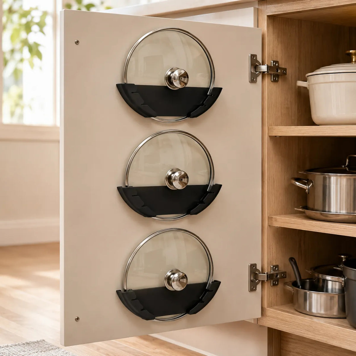 Space-Saving Pot Lid Organizers for Cabinets