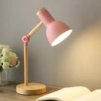 Adjustable Nordic Table Light with Wooden Base for Desk Use