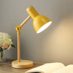 Adjustable Nordic Table Light with Wooden Base for Desk Use