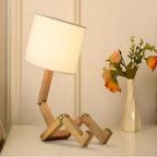 Wooden Desk Lamp with Adjustable Height