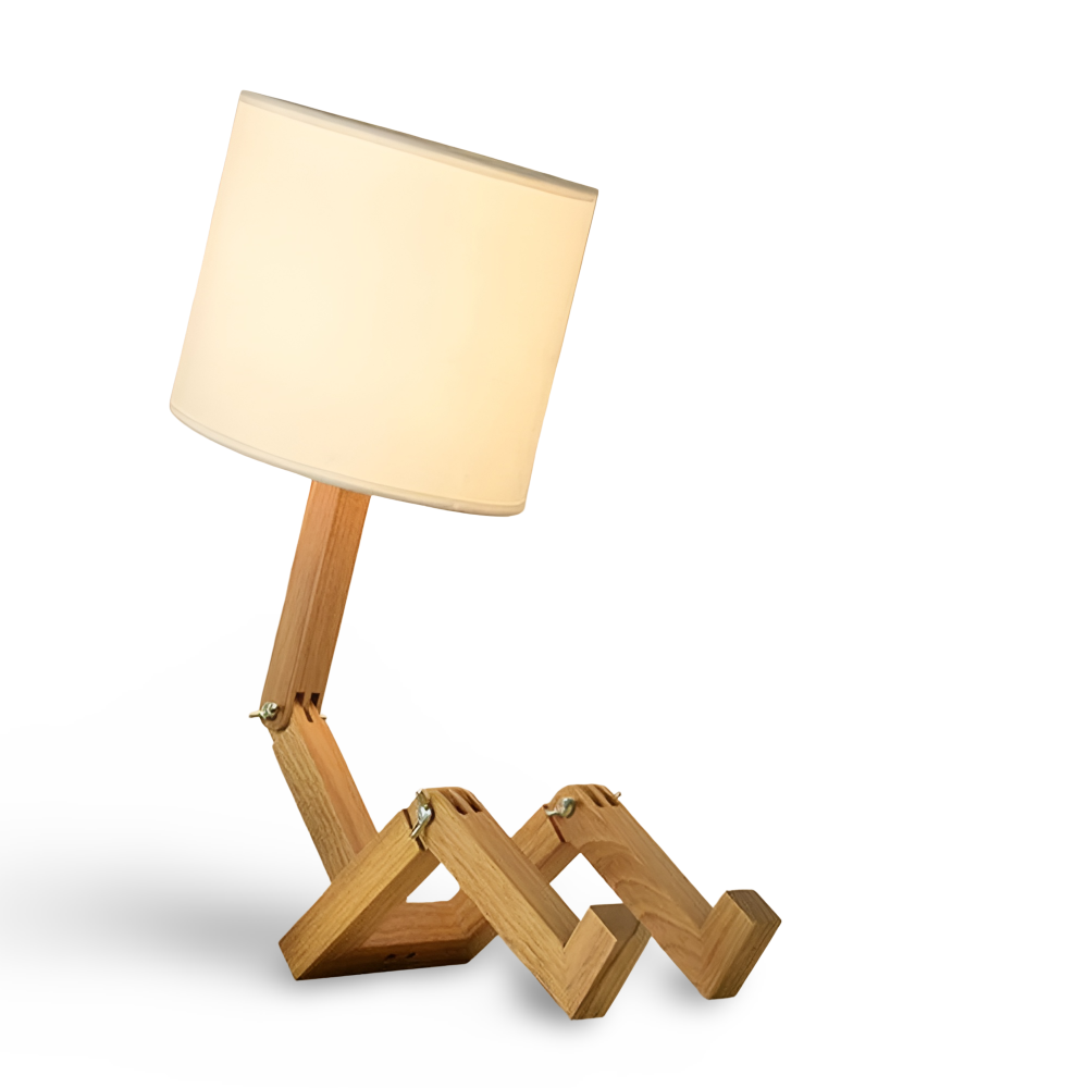 Wooden Desk Lamp with Adjustable Height