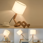 Wooden Desk Lamp with Adjustable Height