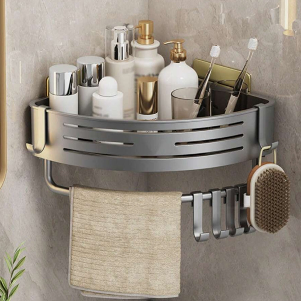 Space-Saving Aluminum Shower Caddy - Rust-Resistant Corner Design
