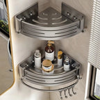Space-Saving Aluminum Shower Caddy - Rust-Resistant Corner Design