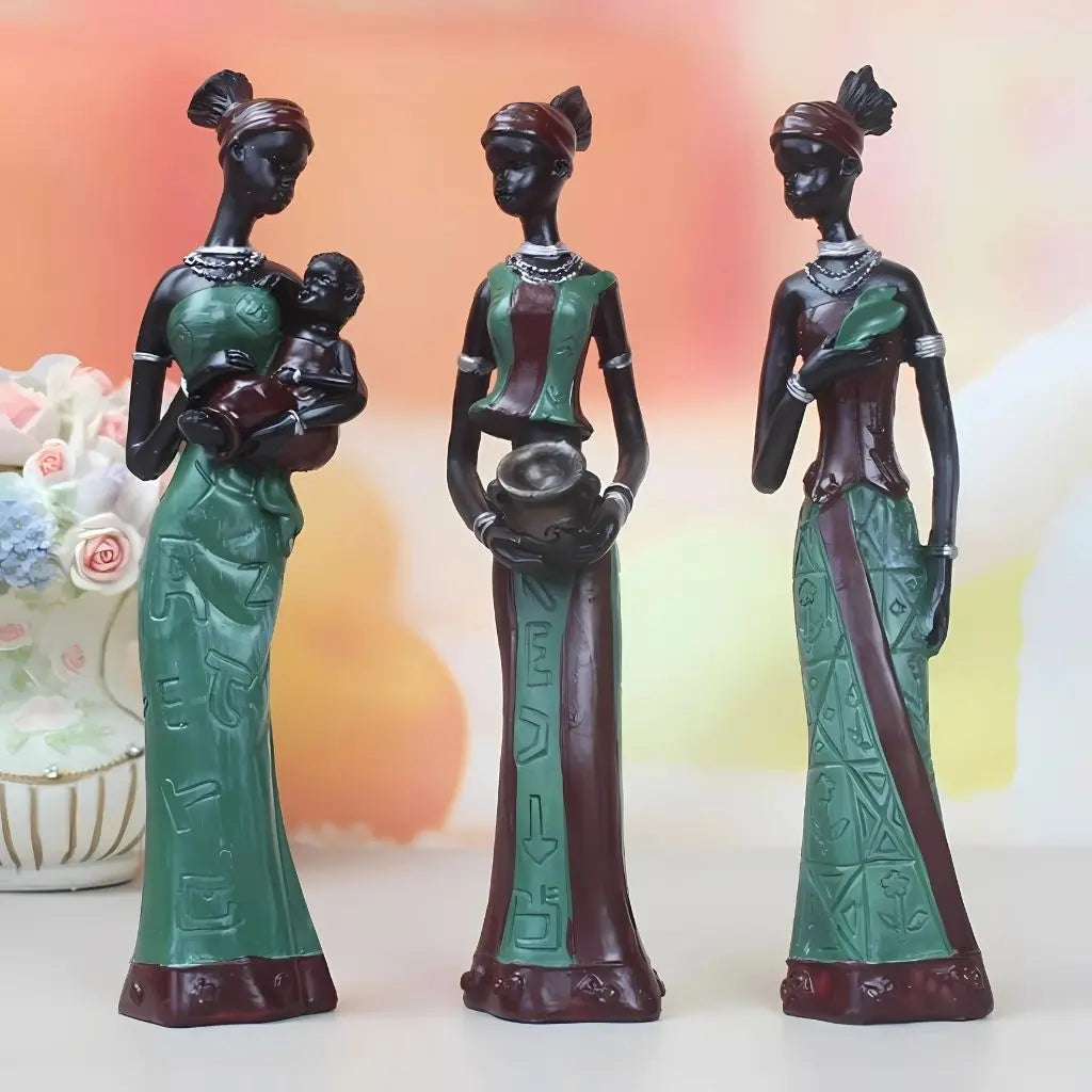 Elegant African Women Figurine Collection