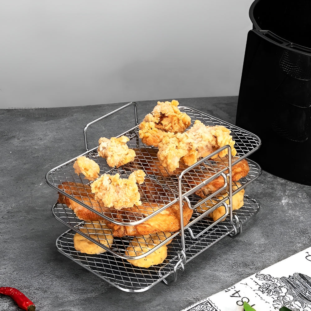 Stackable Cooking Tray for Air Fryer in Kitchen