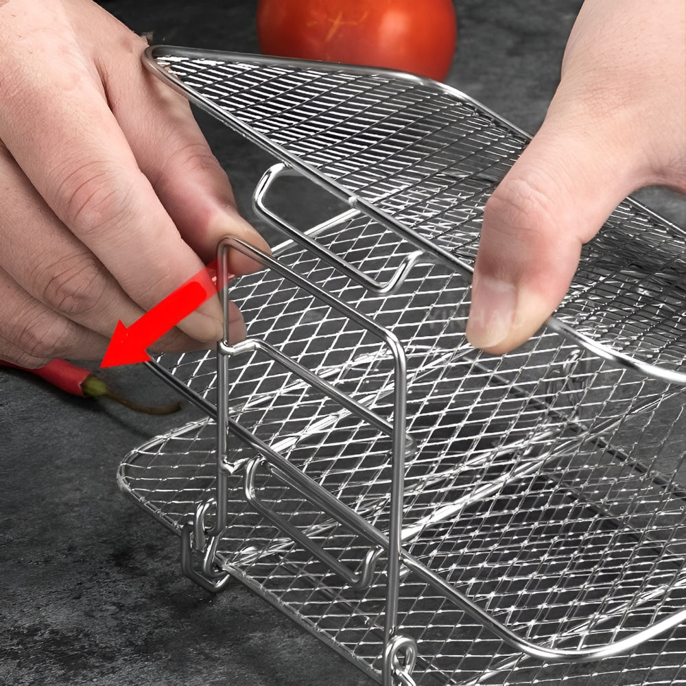 Stackable Cooking Tray for Air Fryer in Kitchen