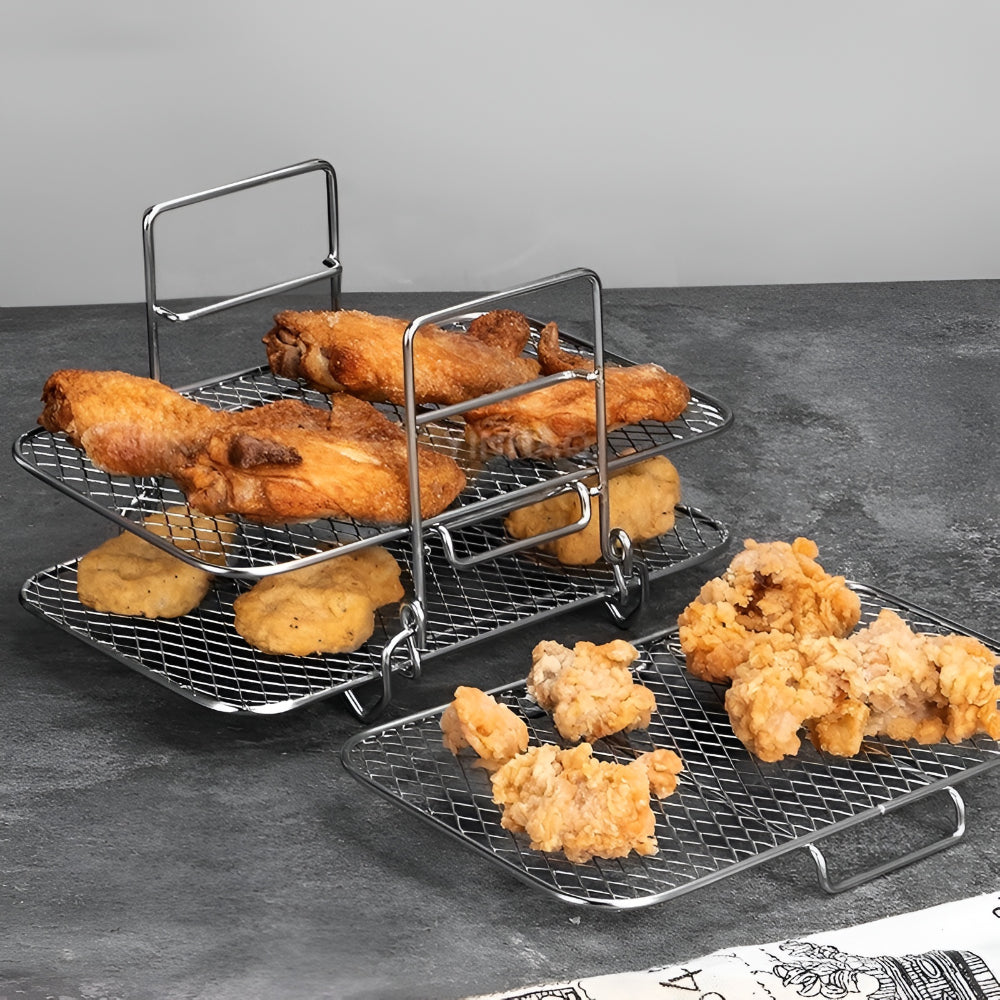 Stackable Cooking Tray for Air Fryer in Kitchen