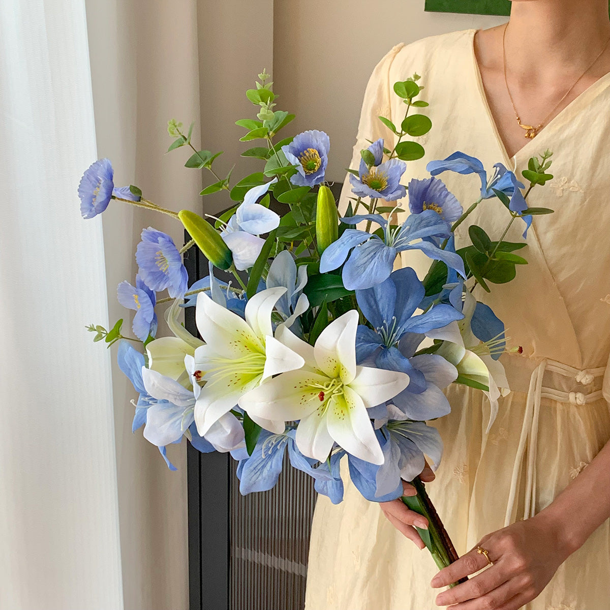 Elegant Summer Bliss Faux Floral Arrangement