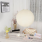 Soft Ambient Light Paper Pendant Lamp with Japanese Design