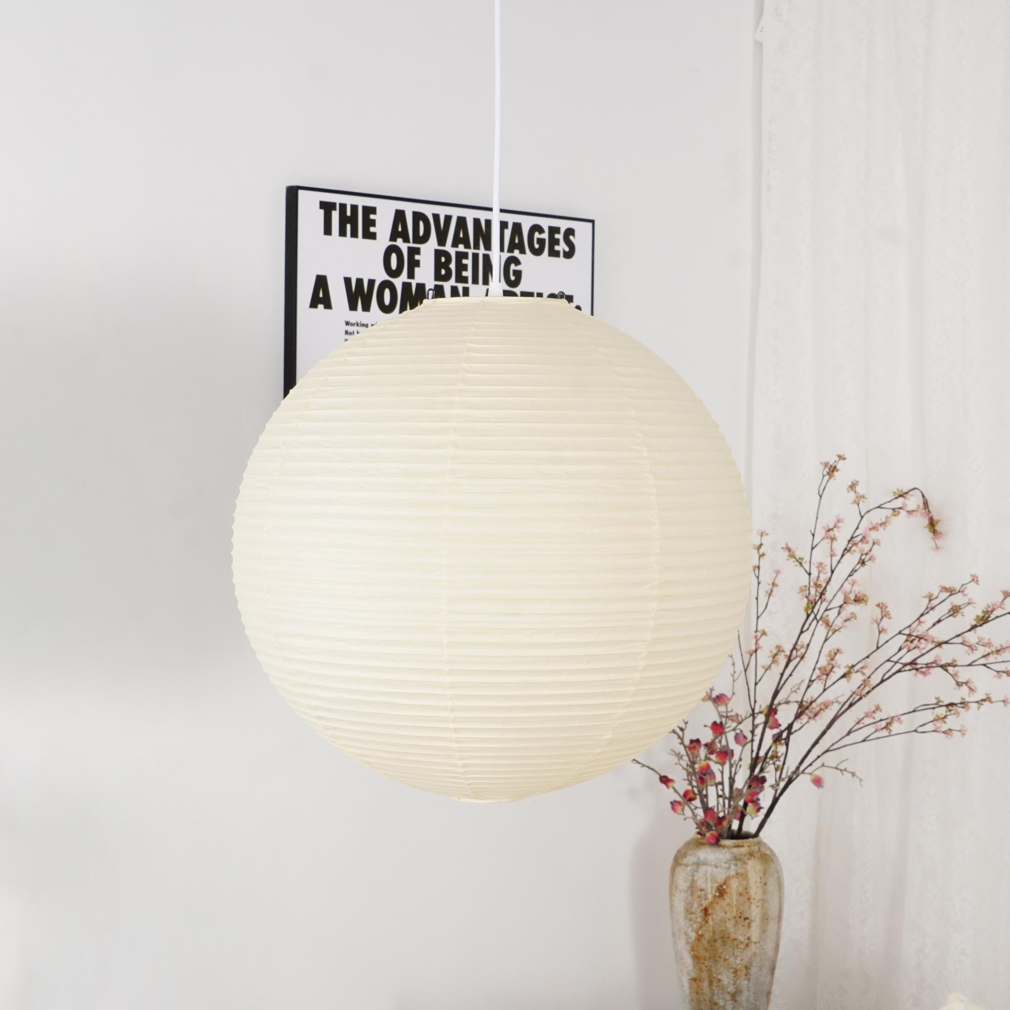 Soft Ambient Light Paper Pendant Lamp with Japanese Design