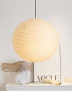 Soft Ambient Light Paper Pendant Lamp with Japanese Design