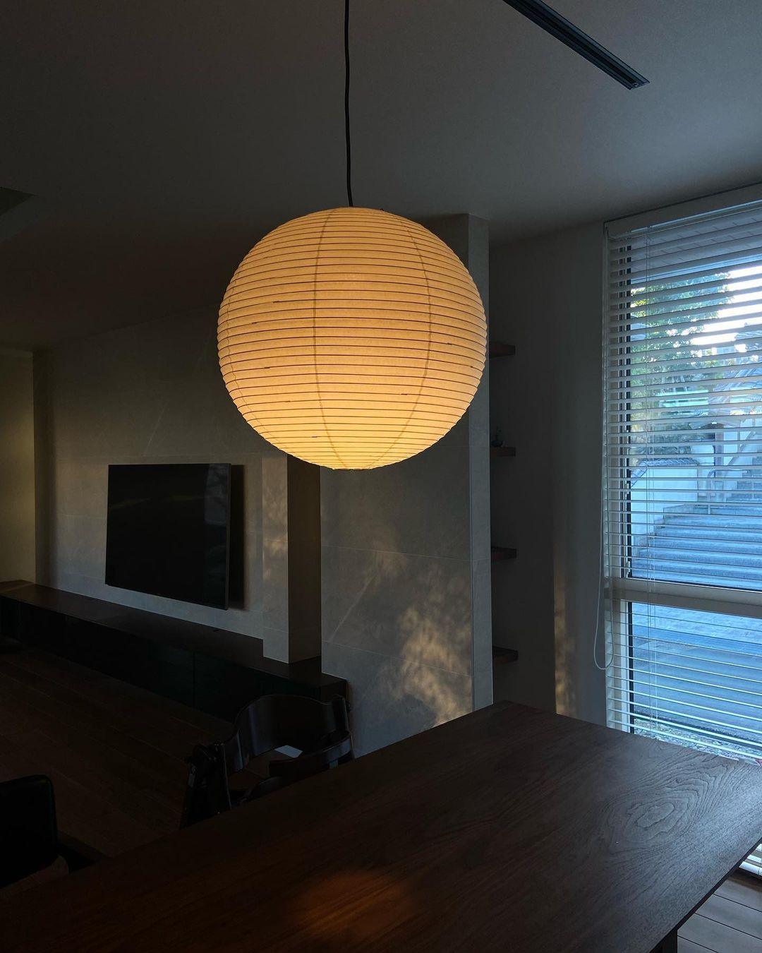 Soft Ambient Light Paper Pendant Lamp with Japanese Design