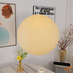 Soft Ambient Light Paper Pendant Lamp with Japanese Design