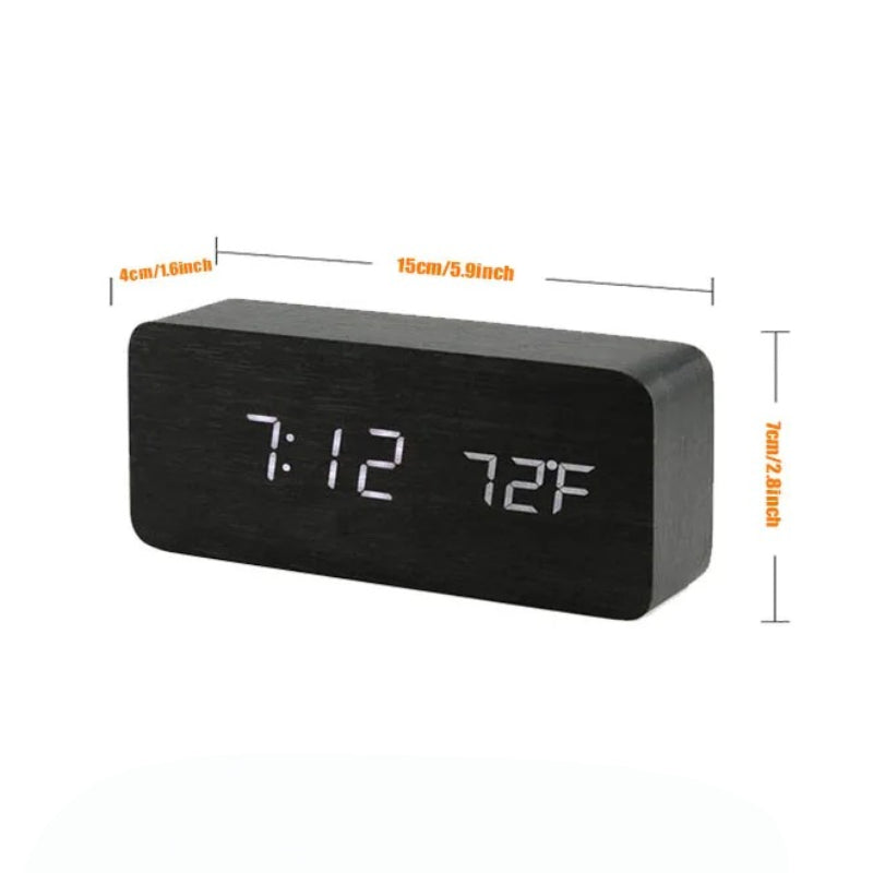 Wooden LED Digital Desk Alarm Clock