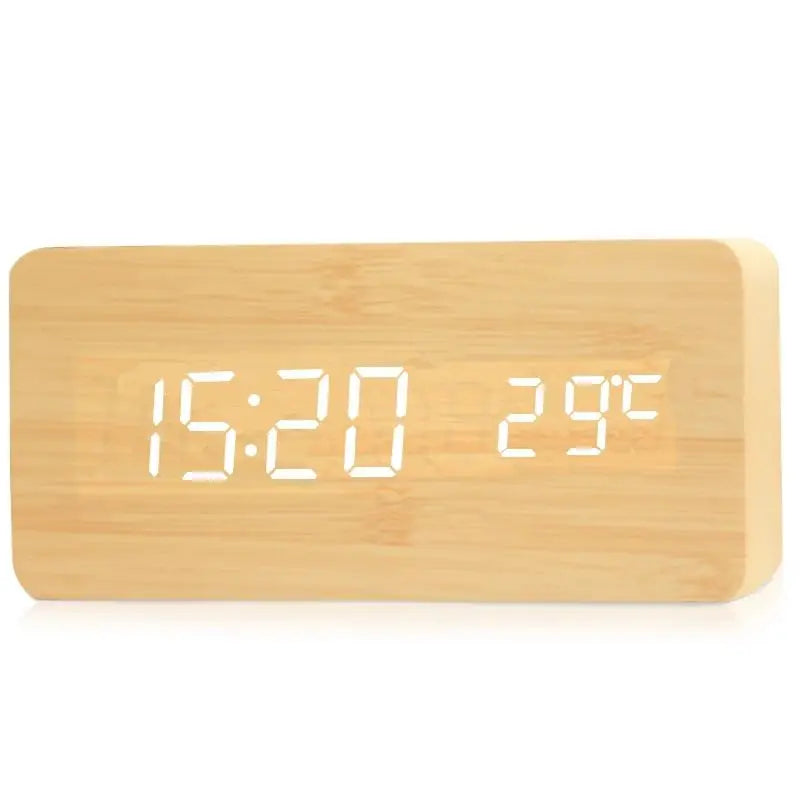 Wooden LED Digital Desk Alarm Clock