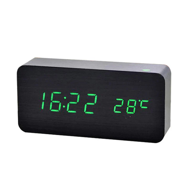 Wooden LED Digital Desk Alarm Clock