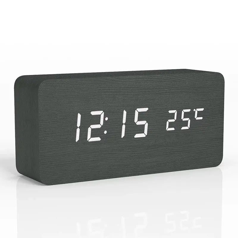 Wooden LED Digital Desk Alarm Clock