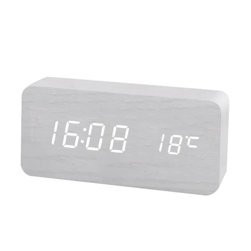 Wooden LED Digital Desk Alarm Clock