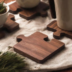 Crafted Walnut Puzzle Coasters for Stylish Table Protection