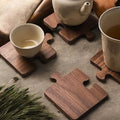 Crafted Walnut Puzzle Coasters for Stylish Table Protection