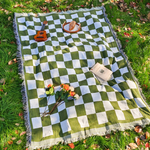 Checkered Picnic Blanket for Year-Round Comfort