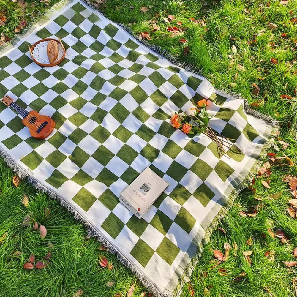 Checkered Picnic Blanket for Year-Round Comfort