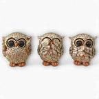 Charming Golden Owl Set of 3