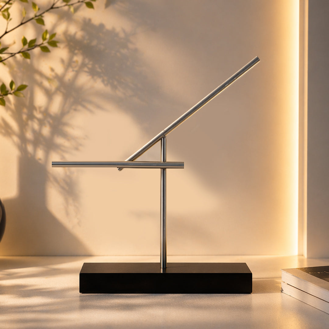 AetherWave Kinetic Art Piece - Dynamic Motion Sculpture with Wood Stand