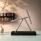 AetherWave Kinetic Art Piece - Dynamic Motion Sculpture with Wood Stand