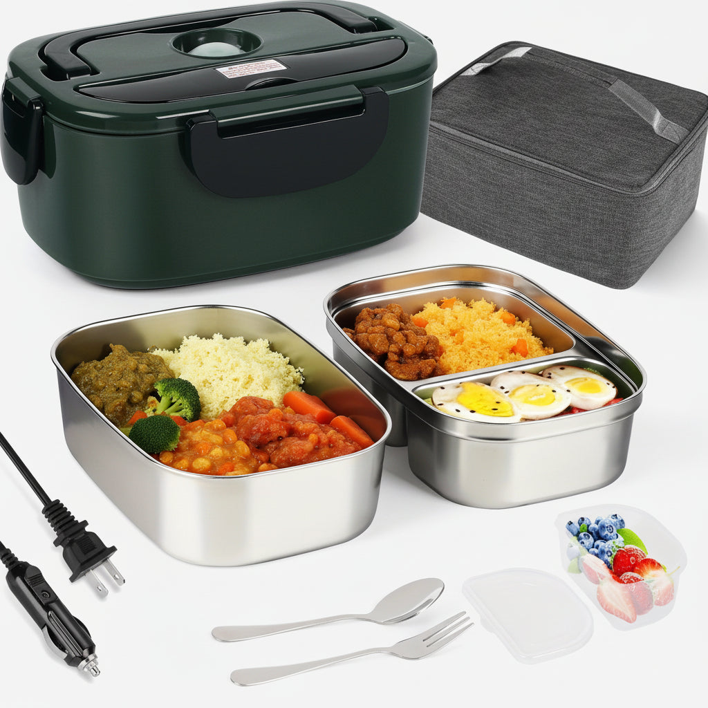 On-the-Go Electric Meal Heater with Insulated Carry Bag