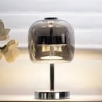 Elegant Smoky Glass Lamp for Cozy Ambiance