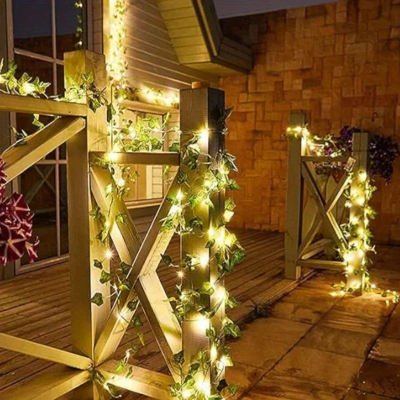 Twinkling Solar Ivy String Lights for Outdoor Charm