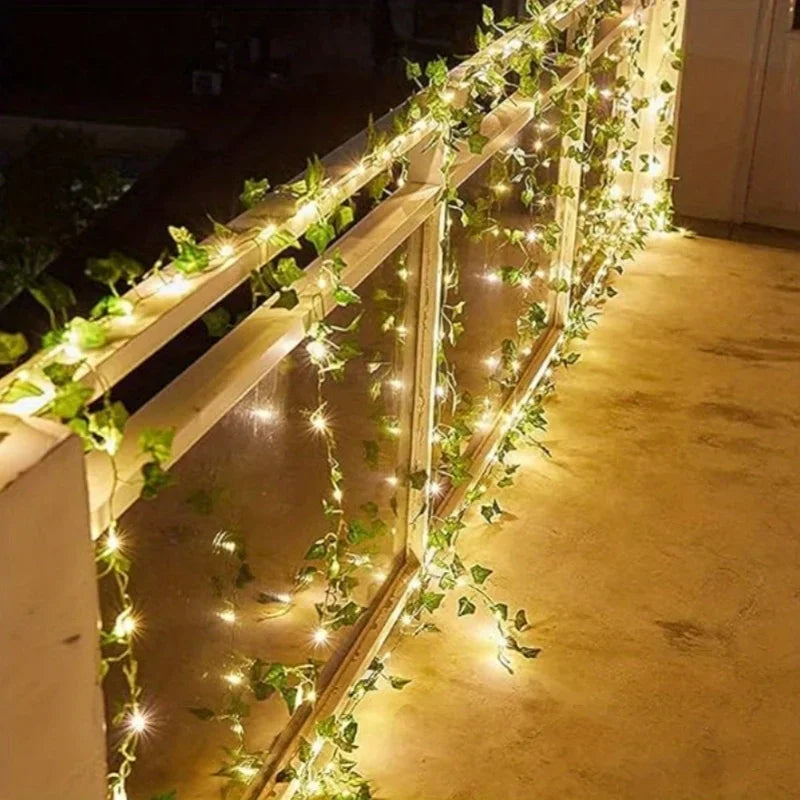 Twinkling Solar Ivy String Lights for Outdoor Charm