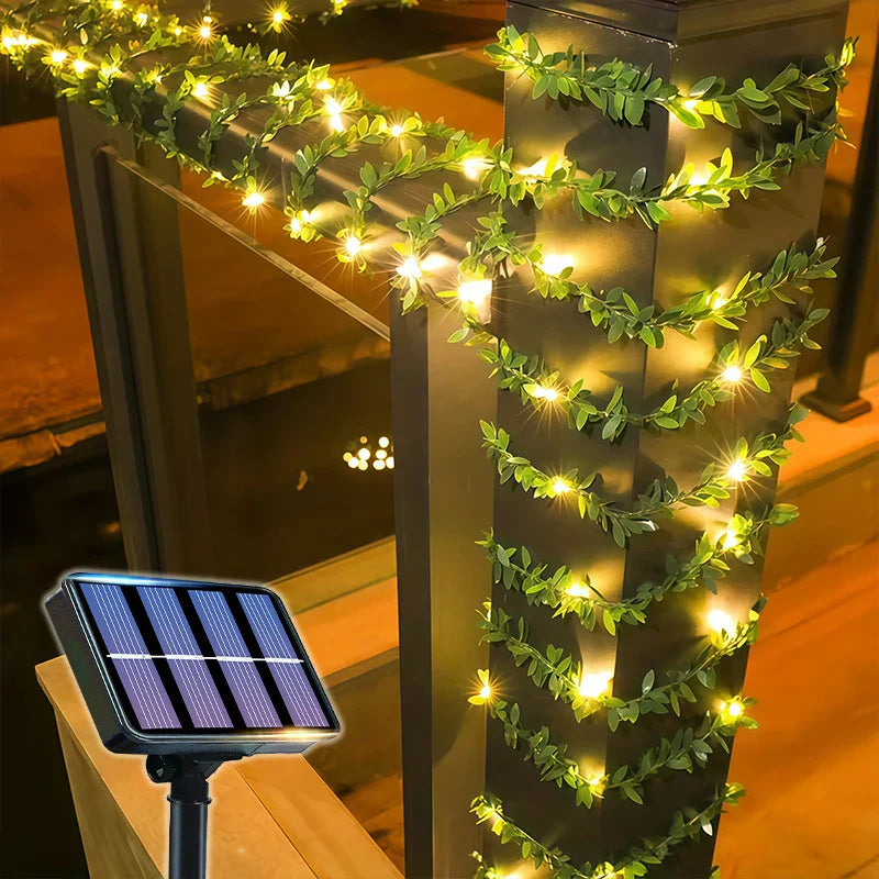 Twinkling Solar Ivy String Lights for Outdoor Charm
