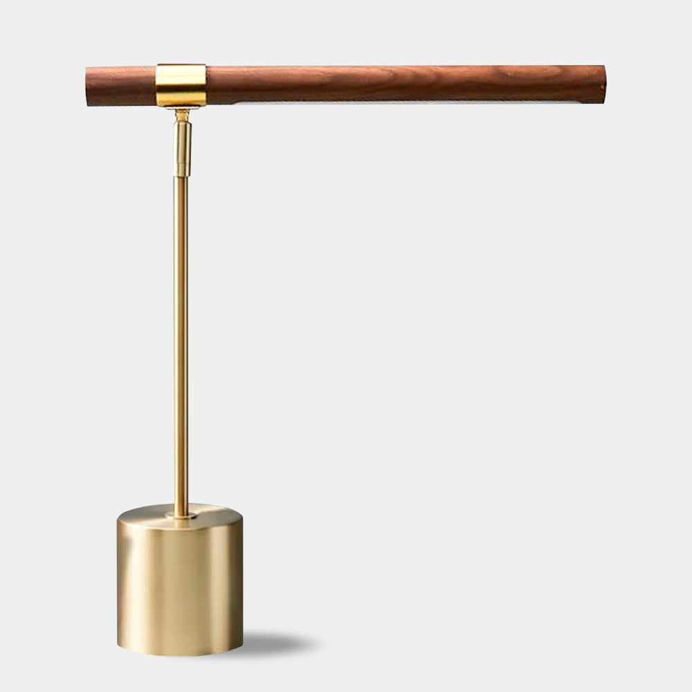 Elegant Adjustable LED Desk Lamp in Natural Wood