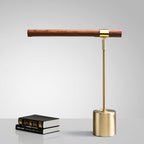 Elegant Adjustable LED Desk Lamp in Natural Wood