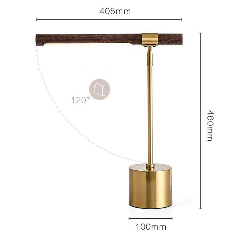 Elegant Adjustable LED Desk Lamp in Natural Wood
