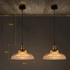 Elegant Hanging Lamp with Ribbed Glass Pendant Light