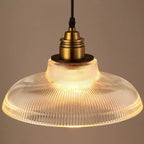 Elegant Hanging Lamp with Ribbed Glass Pendant Light