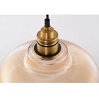 Elegant Hanging Lamp with Ribbed Glass Pendant Light
