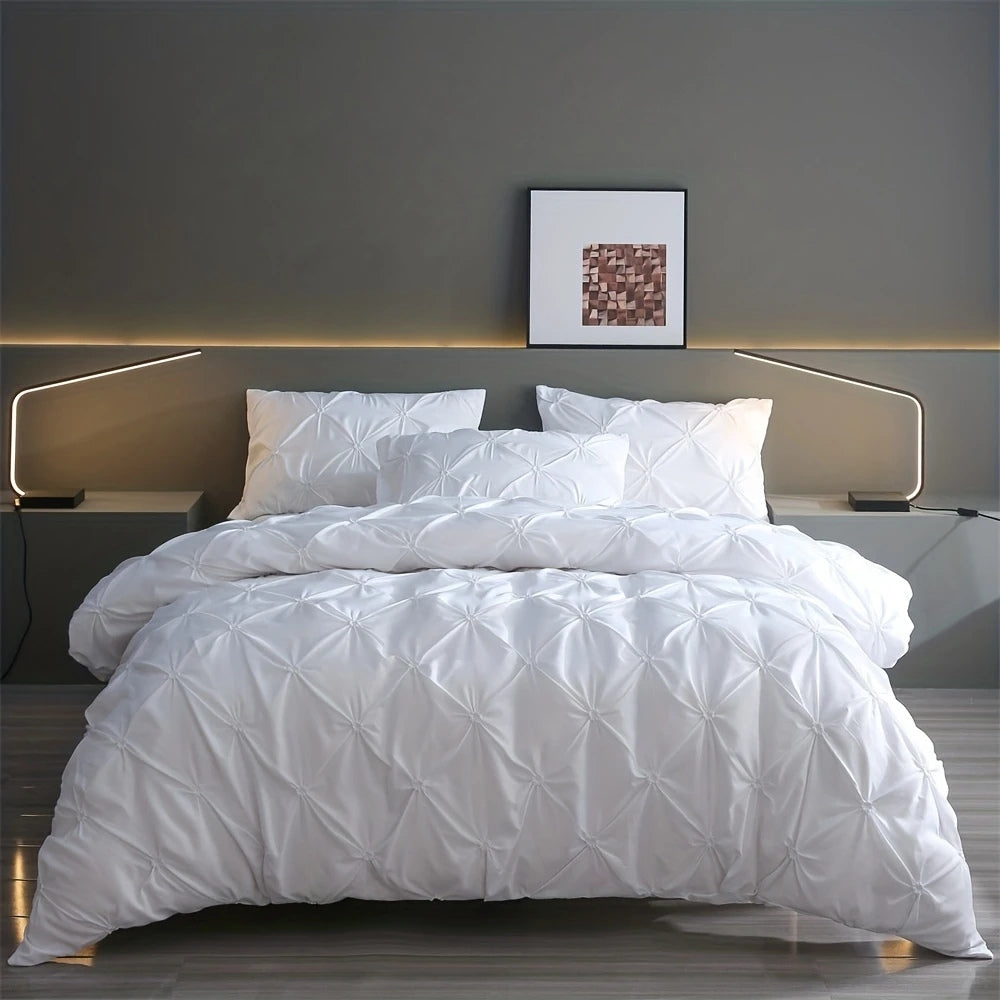 Pinch Pleat Duvet Cover Set for Cozy Bedding