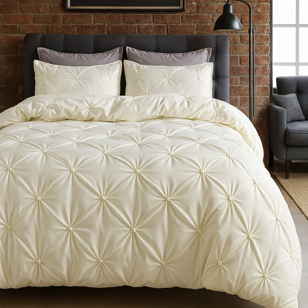 Pinch Pleat Duvet Cover Set for Cozy Bedding