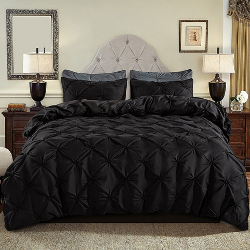 Pinch Pleat Duvet Cover Set for Cozy Bedding
