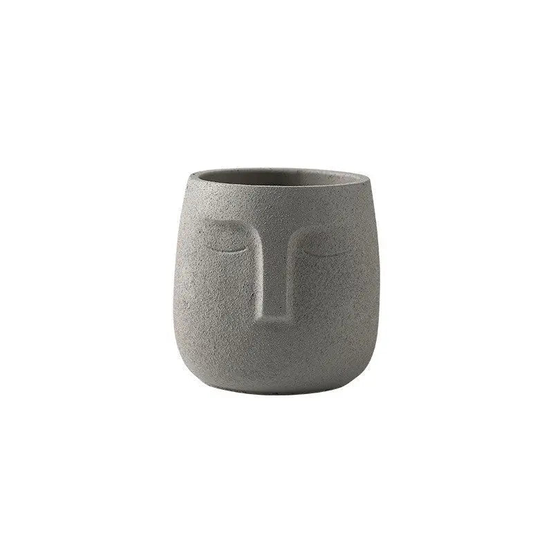 Earthy Elegance Face Planter with Sculpted Design