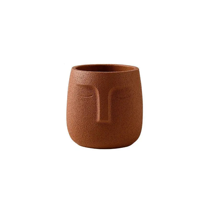 Earthy Elegance Face Planter with Sculpted Design
